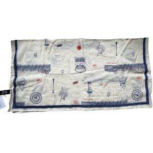 Musée D’Orsay Cotton Scarf With Architectural & Artistic Print New With Tags